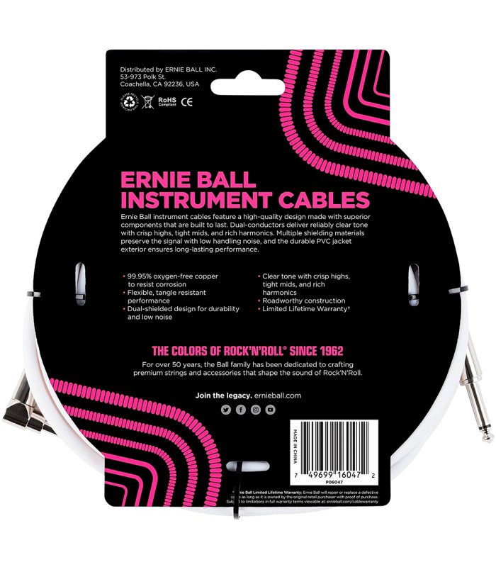 Ernie Ball cable 6046 20FT Ultraflex Black