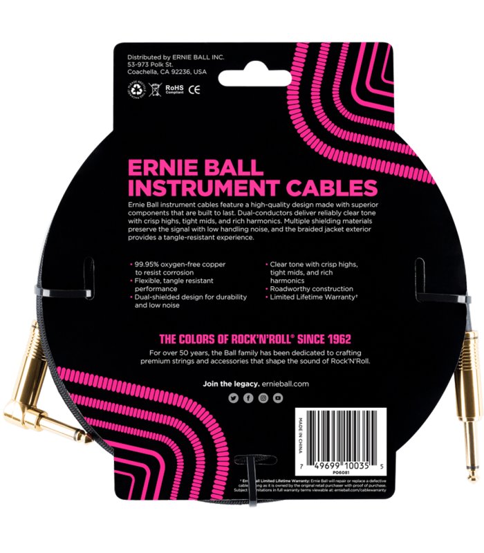 Ernie Ball cable 6081 10FT Black