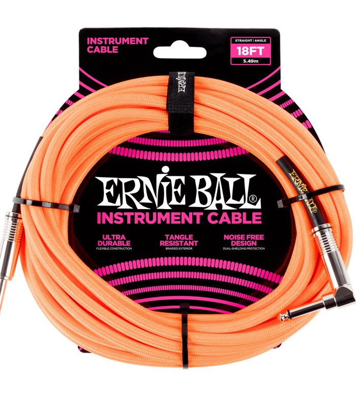 Ernie Ball cable 6084 18FT Naranja Neon